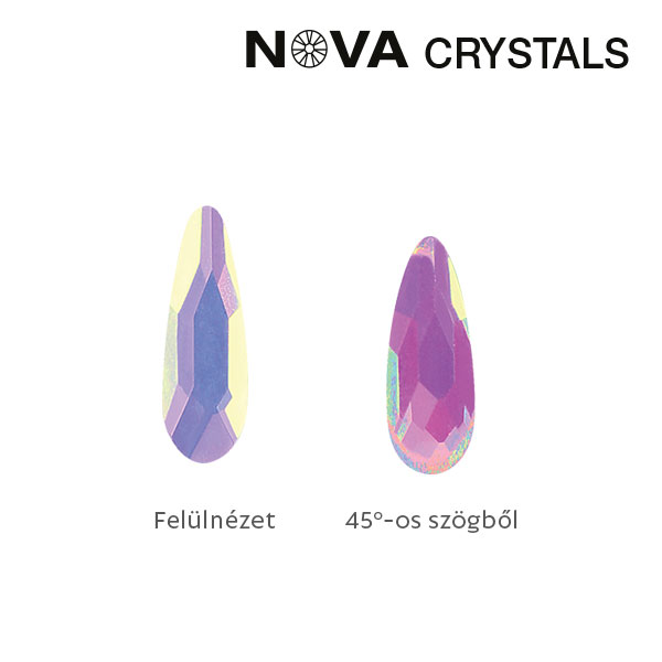 NOVA Crystals Gems Formakő - 2x6 mm csepp (aurora)