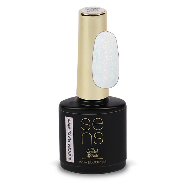 SENS AURORA FLAKE HEMA Free base&builder gel - white 10ml