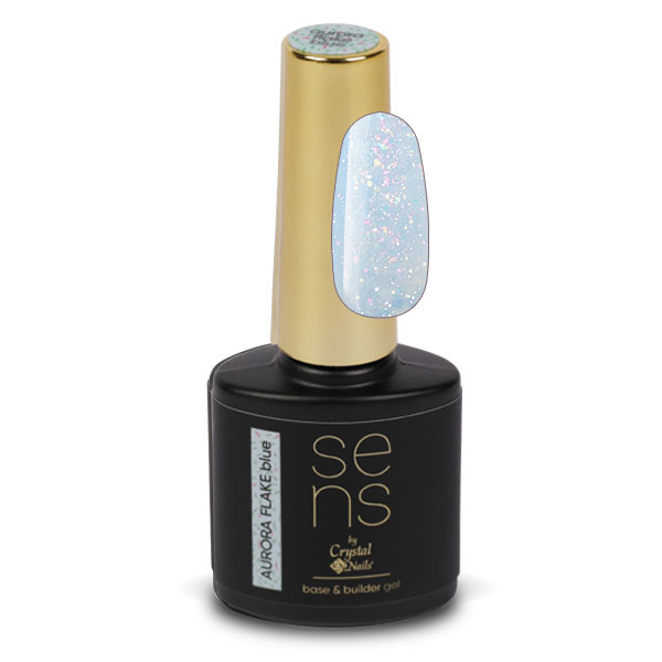 SENS AURORA FLAKE HEMA Free base&builder gel - blue 10ml