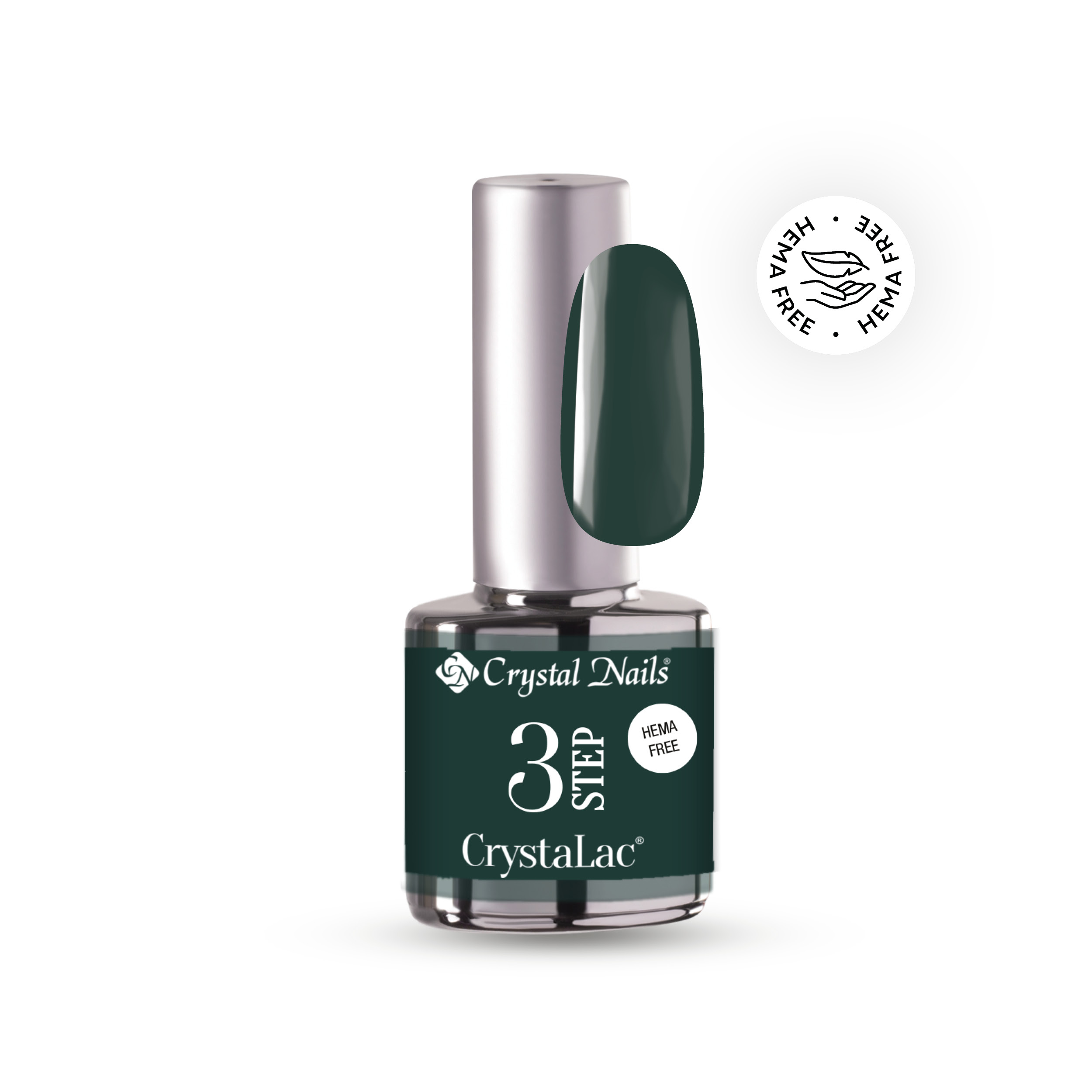 3 STEP HEMA Free CrystaLac - 241 (4ml) - Örökzöld