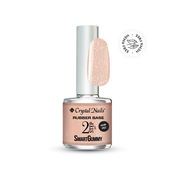2S SmartGummy HEMA Free Rubber base gel - Nr8 Shimmer Peach 8ml