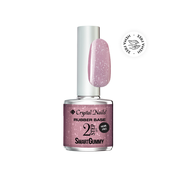 2S SmartGummy HEMA Free Rubber base gel - Nr06 Shimmer rose 8ml