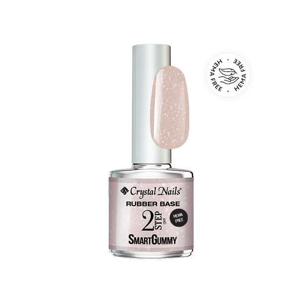 2S SmartGummy HEMA Free Rubber base gel - Nr49  Shimmer Ecru 8ml