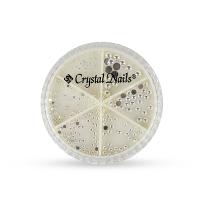 Metál körömgyöngy készlet - félgyöngy - Ezüst