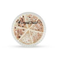 Metál körömgyöngy készlet - félgyöngy - Rosegold