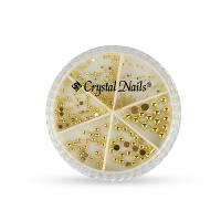 Metál körömgyöngy készlet - félgyöngy - Arany