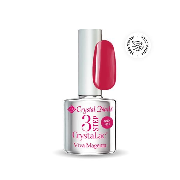 3 STEP HEMA Free CrystaLac - Az év színe 2023 (4ml) - Viva Magenta