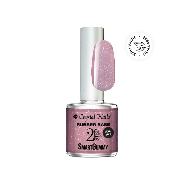 2S SmartGummy HEMA Free Rubber base gel - Nr06 Shimmer rose 8ml