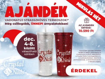 AJÁNDÉK! Vadonatúj strasszköves termosz - válaszható színben
