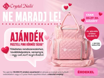 AJÁNDÉK pasztell pink körmös táska